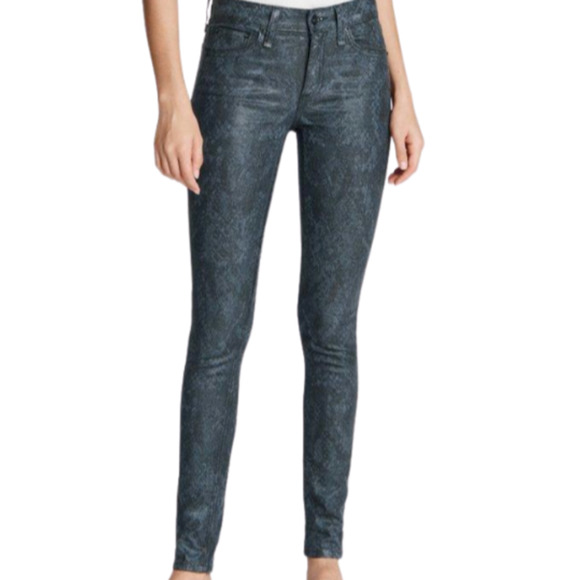 rag&bone Denim - Rag and Bone Cate Mid-Rise Skinny Snake Print Pants Size 25